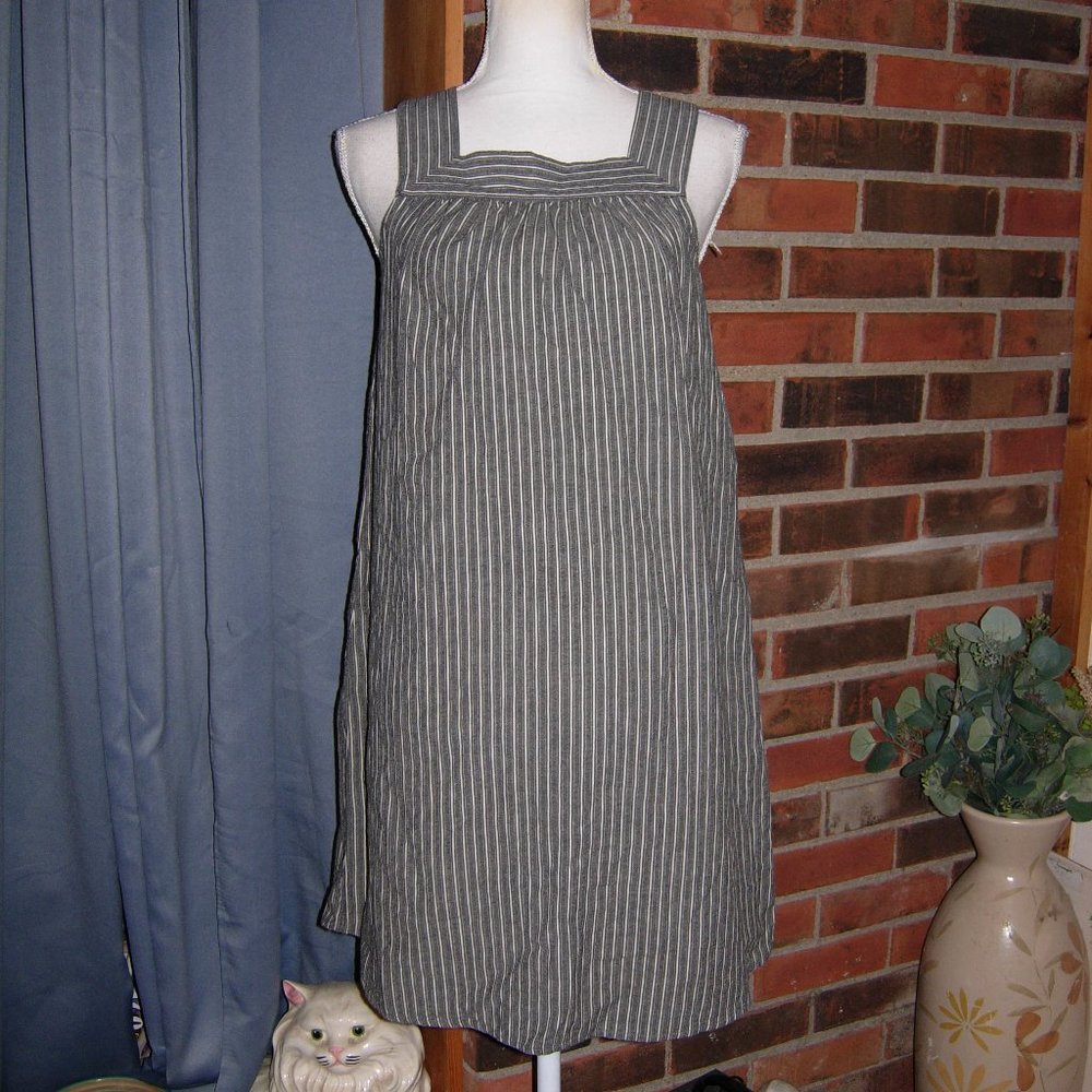 universal thread gray white stripes overall dress S